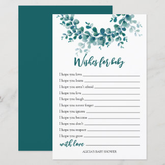 Chá de fraldas Eucalyptus verde esperança e desejo