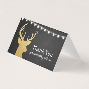 Chá de fraldas Faux Gold Foil Antler Quadro