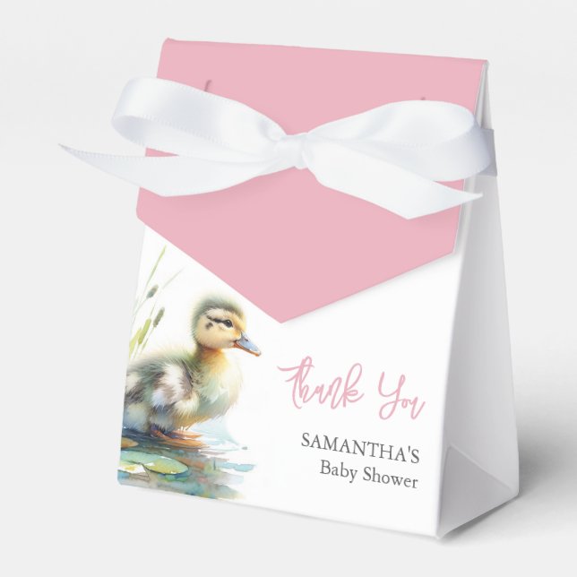 Chá de fraldas Favor Caixas Mallard Patos (Frente)