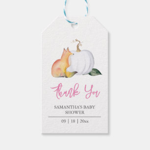 Chá de fraldas Favor Etiquetas Modelo Pumpkin Fox