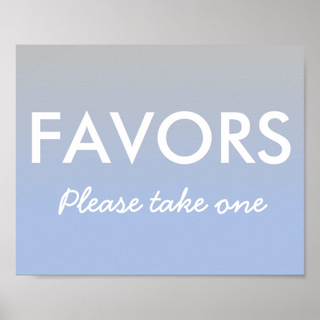 Chá de fraldas favorece Prata Azul de Ombre Poster (Frente)