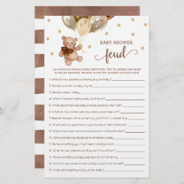 Chá de fraldas Feuch Game Brown E Dourado Urso De 