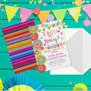 Chá de fraldas Fiesta Convite Taco Sobre Um Bebê
