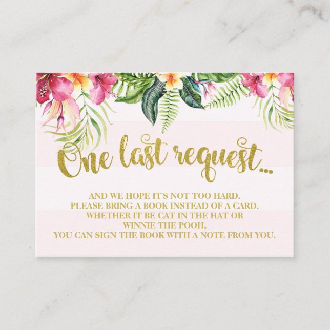 Chá de fraldas Flamingo Traga um Cartão de Inserçã (Frente)