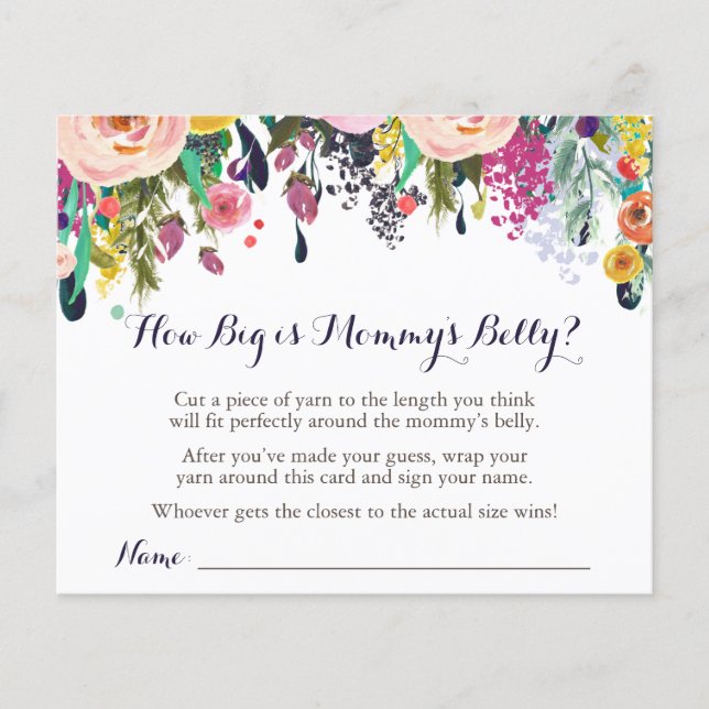 Chá de fraldas Flor como Grande é o Jogo da Mamãe (Frente)