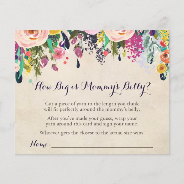 Chá de fraldas Flor como Grande é o Jogo da Mamãe (Frente)