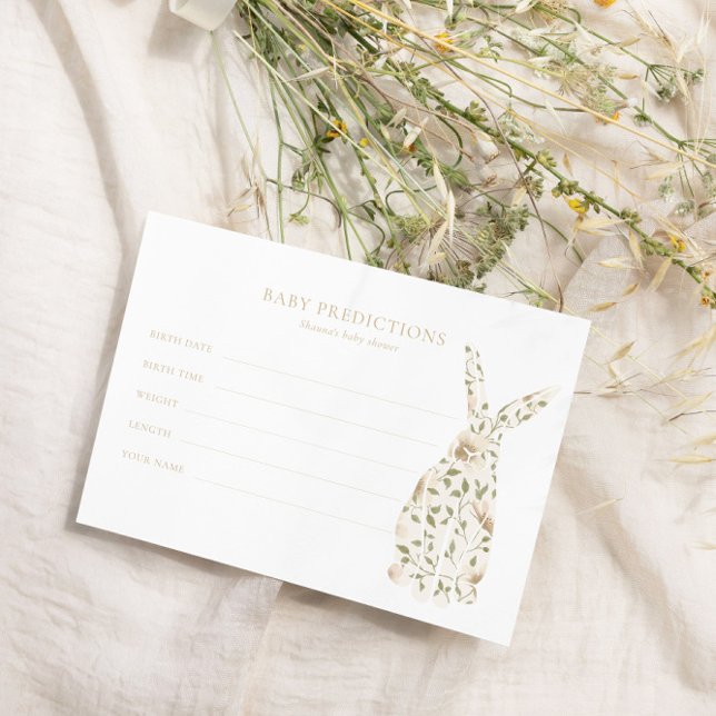 Chá de fraldas Floral Asbunny Primavera adivinha j (Criador carregado)