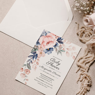 Chá de fraldas Floral Azul Cor-De-Rosa De Orçament