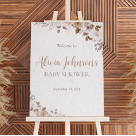 Chá de fraldas Floral Boho Brown