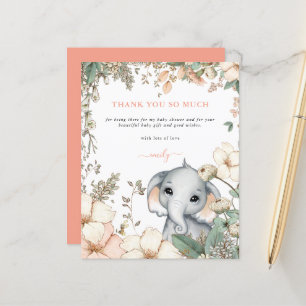 Chá de fraldas Floral Coral De Elefante Orçamental