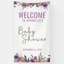 Chá de fraldas Floral de Boas-vindas Personalizado