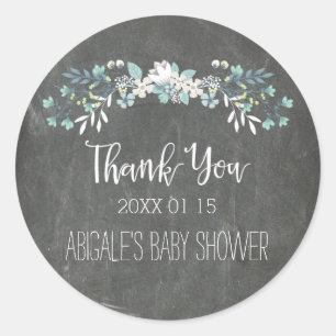 Chá de fraldas Floral de Chalkboard - Adesivos