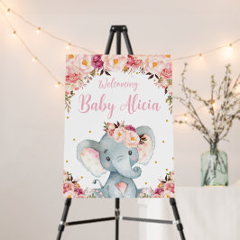 Chá de fraldas Floral de Elefante Blush Peach Bem-
