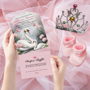 Chá de fraldas Floral do Lago Swan Pink Lotus