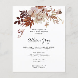 Chá de fraldas Floral   Orçamento Flyer