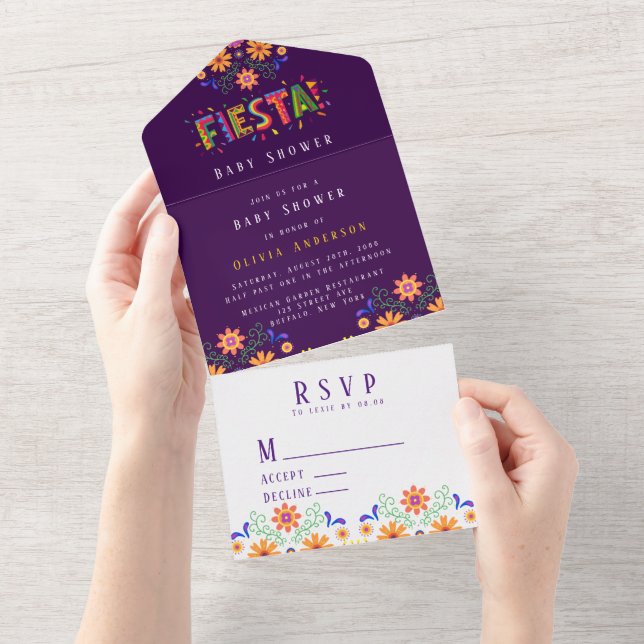 Chá de fraldas Floral Purple Fiesta (Aba destacável)
