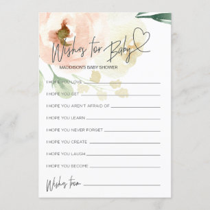 Chá de fraldas Floral Quer Um Cartão De Jogo Par