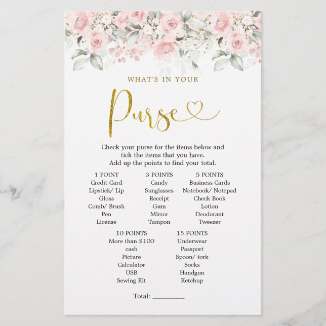 Chá de fraldas Floral Rosa Esbranquiçado O que na  (Frente)