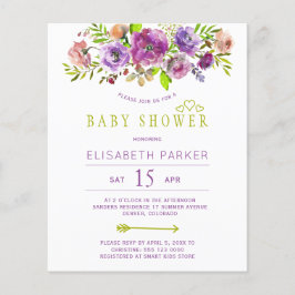 Chá de fraldas floral rústico de orçamento