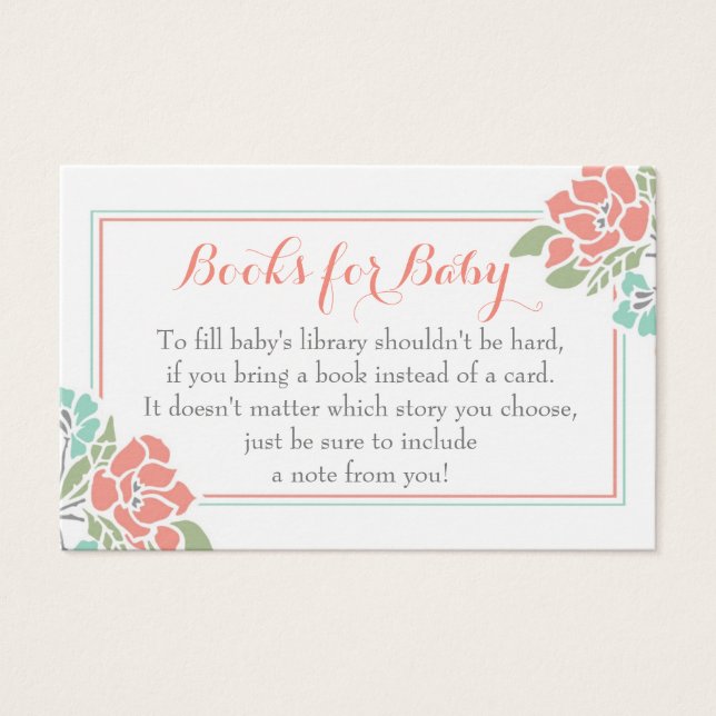 Chá de fraldas Floral Traga uma Solicitação de Liv (Frente)