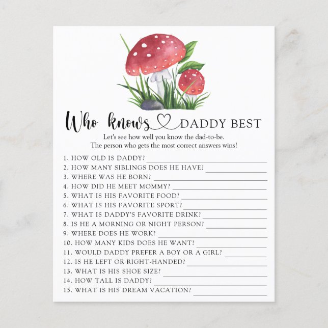 Chá de fraldas Fungi Quem sabe o melhor jogo do pa (Frente)