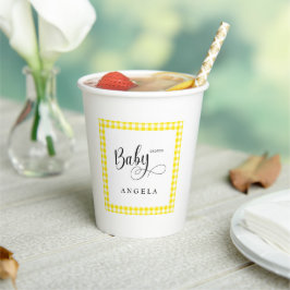 Chá de fraldas Gingham Amarelo doce