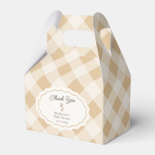 Chá de fraldas Gingham Goose Obrigado Caixa de Fav