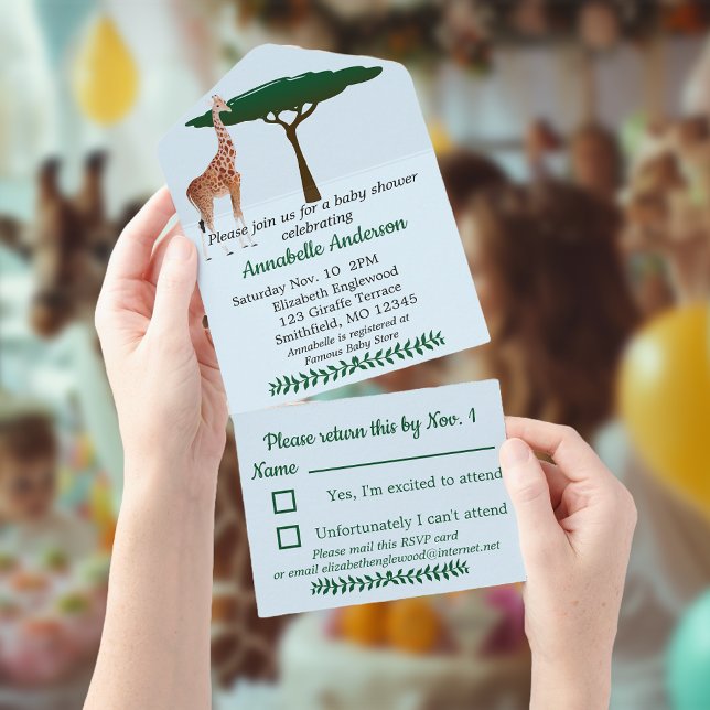 Chá de fraldas Girafa com RSVP (Criador carregado)