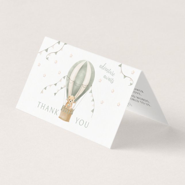 Chá de fraldas Green Adventure dobrável Obrigado (Frente)