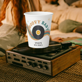 Chá de fraldas Groovy Baby Vinyl Record Retro 70s