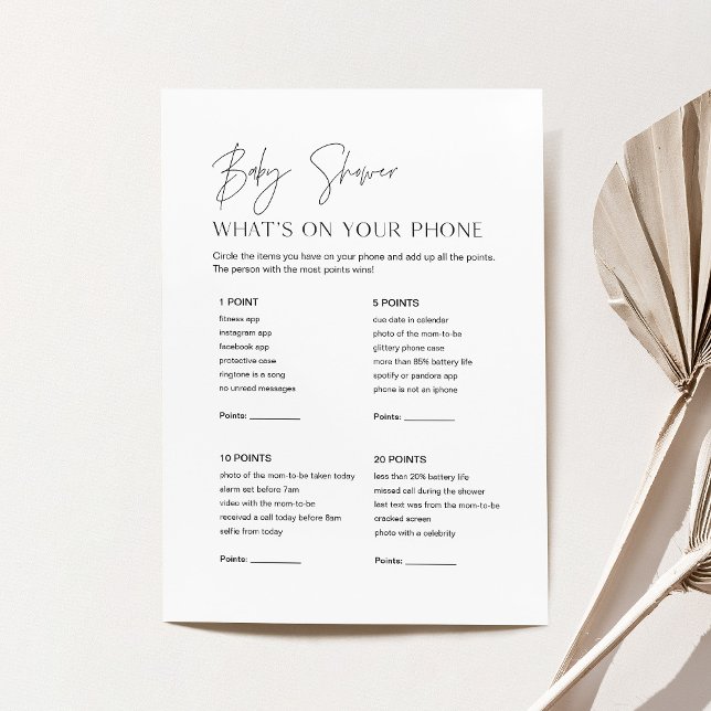 Chá de fraldas HARLOW O que há no seu cartão de jo (Criador carregado)