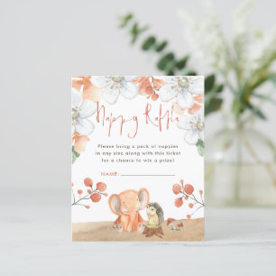 Chá de fraldas Hedgehog Nappy Raffle do Elefante O