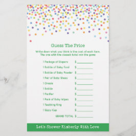 Chá de fraldas Jogo no Tema de Confetti