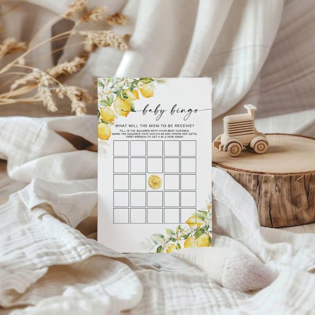 Chá de fraldas Lemon Baby Bingo Game (Criador carregado)