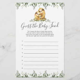 Chá de fraldas Leve Adivinha A Comida Do Bebê