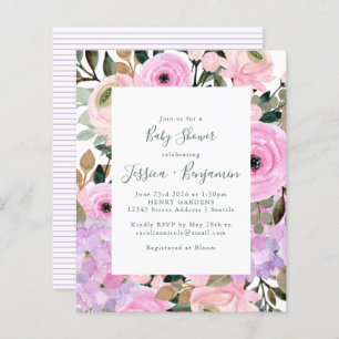 Chá de fraldas Lilac Cor-de-Rosa Floral