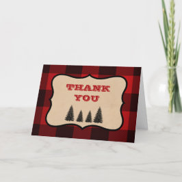 Chá de fraldas Lumberjack Obrigado Cartões Dobrado