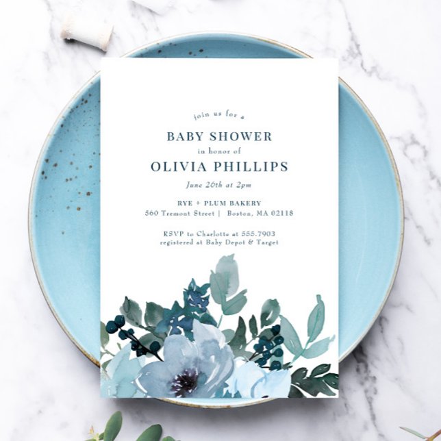 Chá de fraldas marinho Blue Flower Garden (Criador carregado)