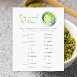 Chá de fraldas Matcha - Bebê no jogo mundial
