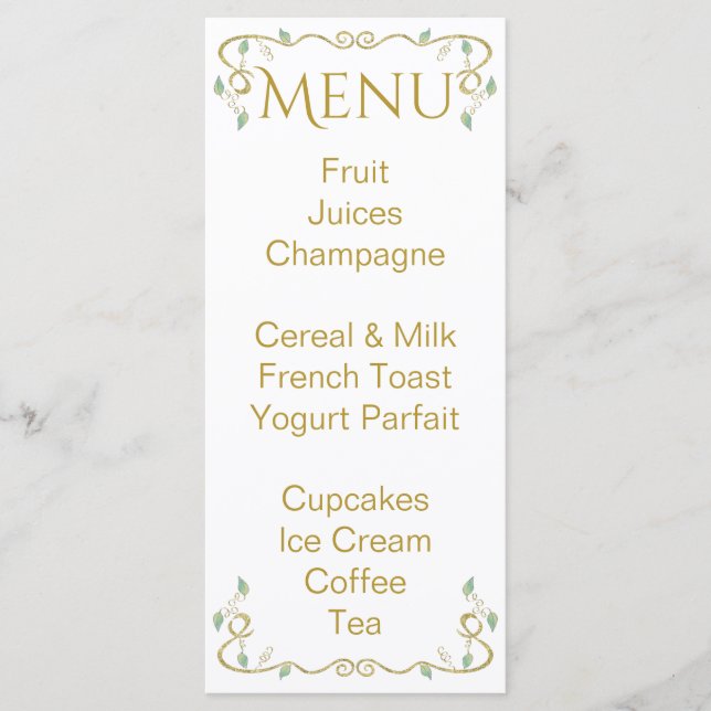 Chá de fraldas Menu "Castle in the Sky" (Frente)