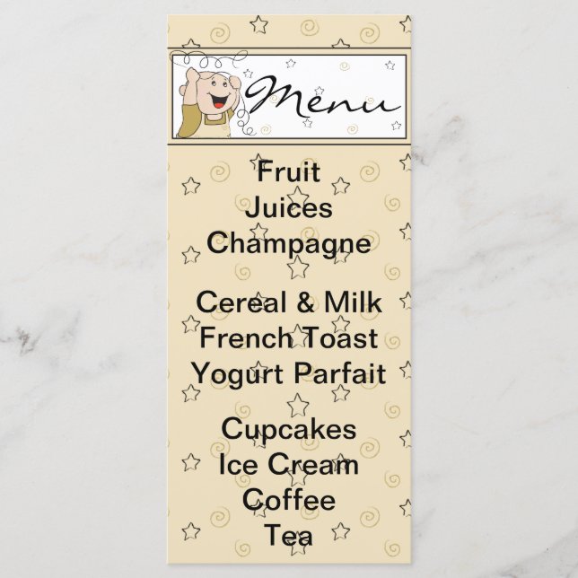 Chá de fraldas Menu "Dourado Black Stars Baby" (Be (Frente)