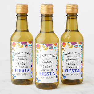 Chá de fraldas mexicano Fiesta Mini Bott Wine Labe