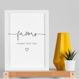 Chá de fraldas minimalista favorece Poster