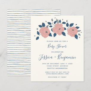 Chá de fraldas Na moda de Flor Azul do Jardim do 