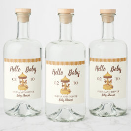 Chá de fraldas neutro do carrossel