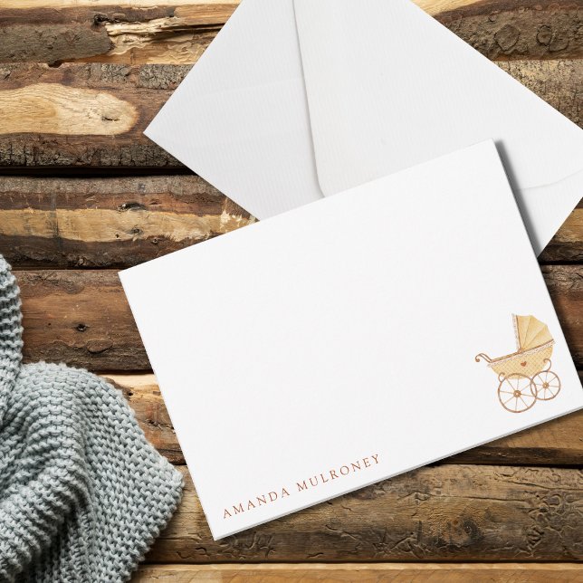 Chá de fraldas Obrigado Cartão de Nota Simples (Criador carregado)