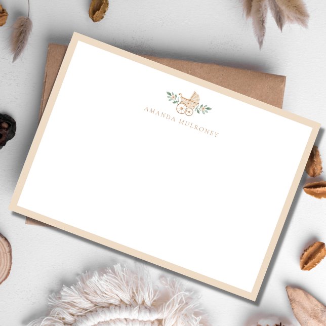 Chá de fraldas Obrigado Cartão de Nota Simples (Criador carregado)