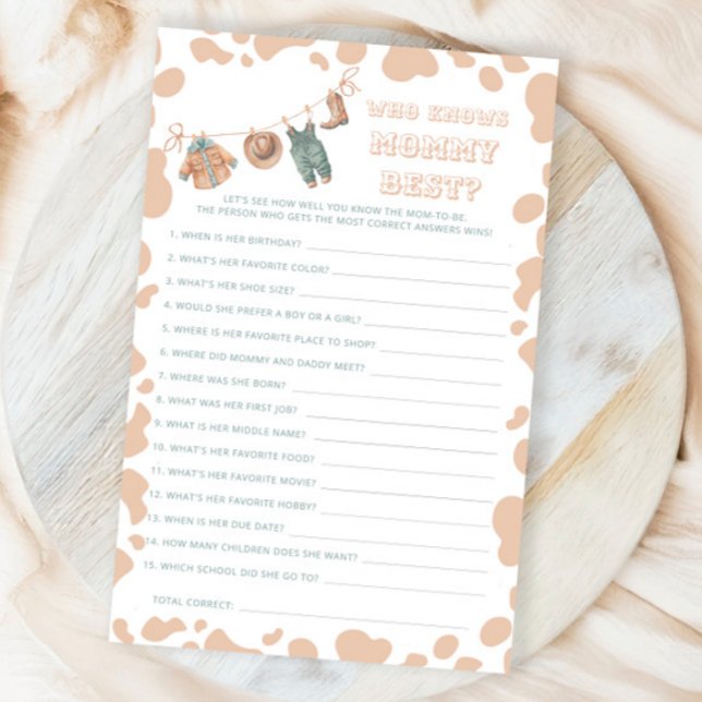 Chá de fraldas Ocidental Cowboy Que Conhece Melhor (Criador carregado)