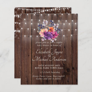 CHÁ DE FRALDAS ORÇAMENTAL Convite Floral Laranja R