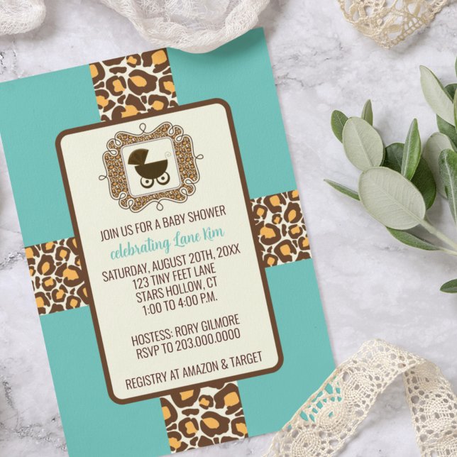 Chá de fraldas ou Gênero Revelar Convites de festa (Criador carregado)